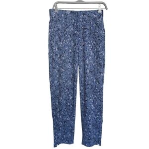Athleta Brooklyn Ankle Pant Blue Camo Print Womens 4 Pull On Stretch Waist